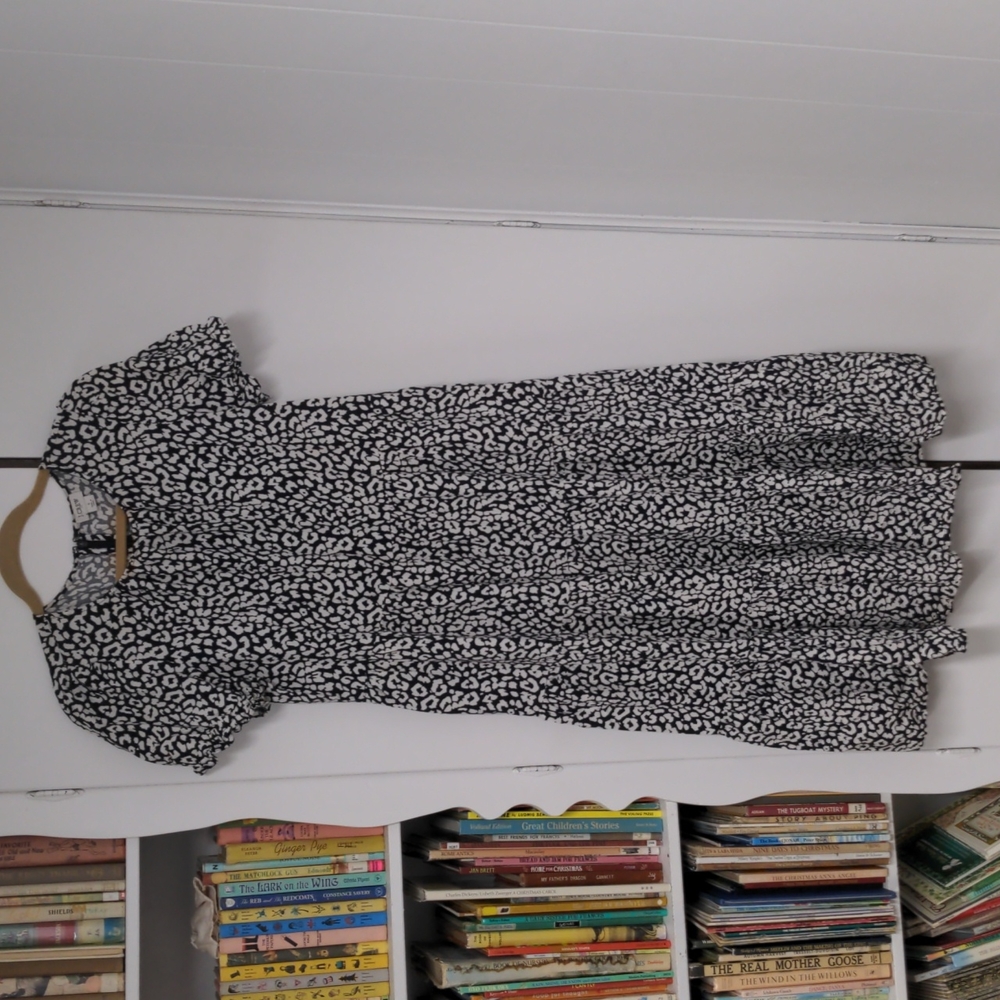 Navy leopard print J Crew dress